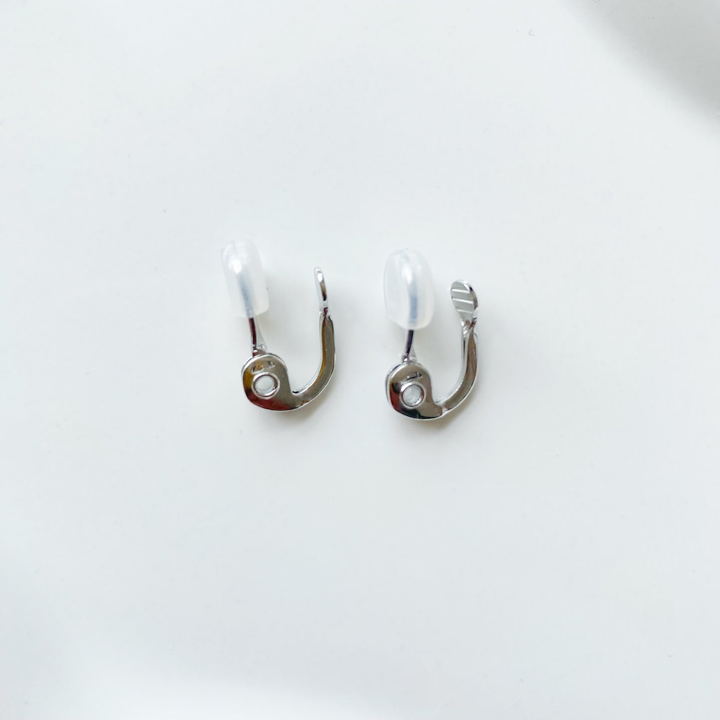 Pink Lily Huggie Earrings Clip-ons with Awl Dangling
