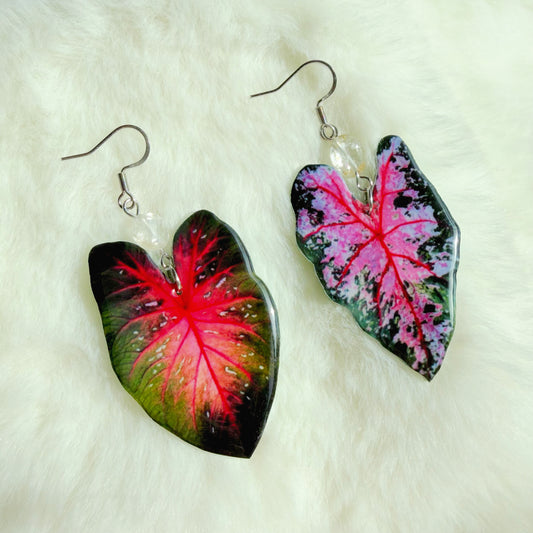 Asymmetrical botanical earrings