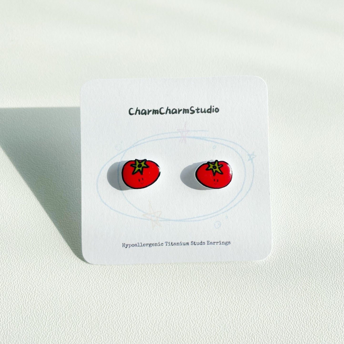 Happy Tomato Mini Studs Earrings Clip-ons
