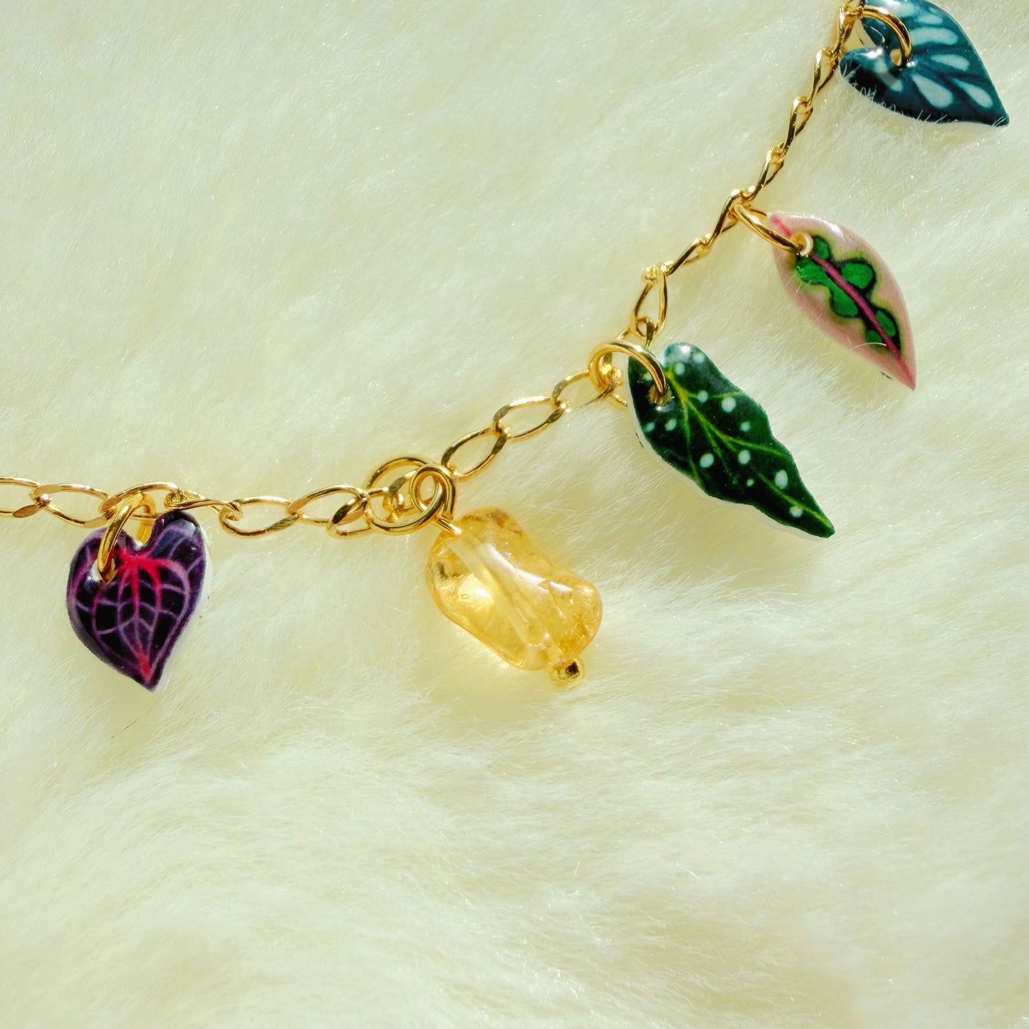 Botanical charm bracelet