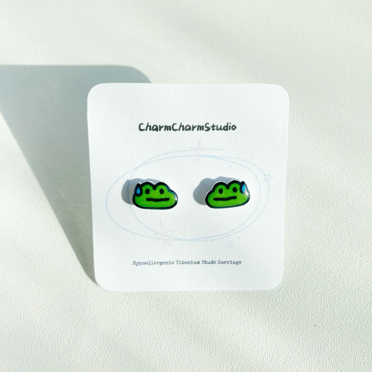Frog Mood Mini Studs Earrings Clip-ons