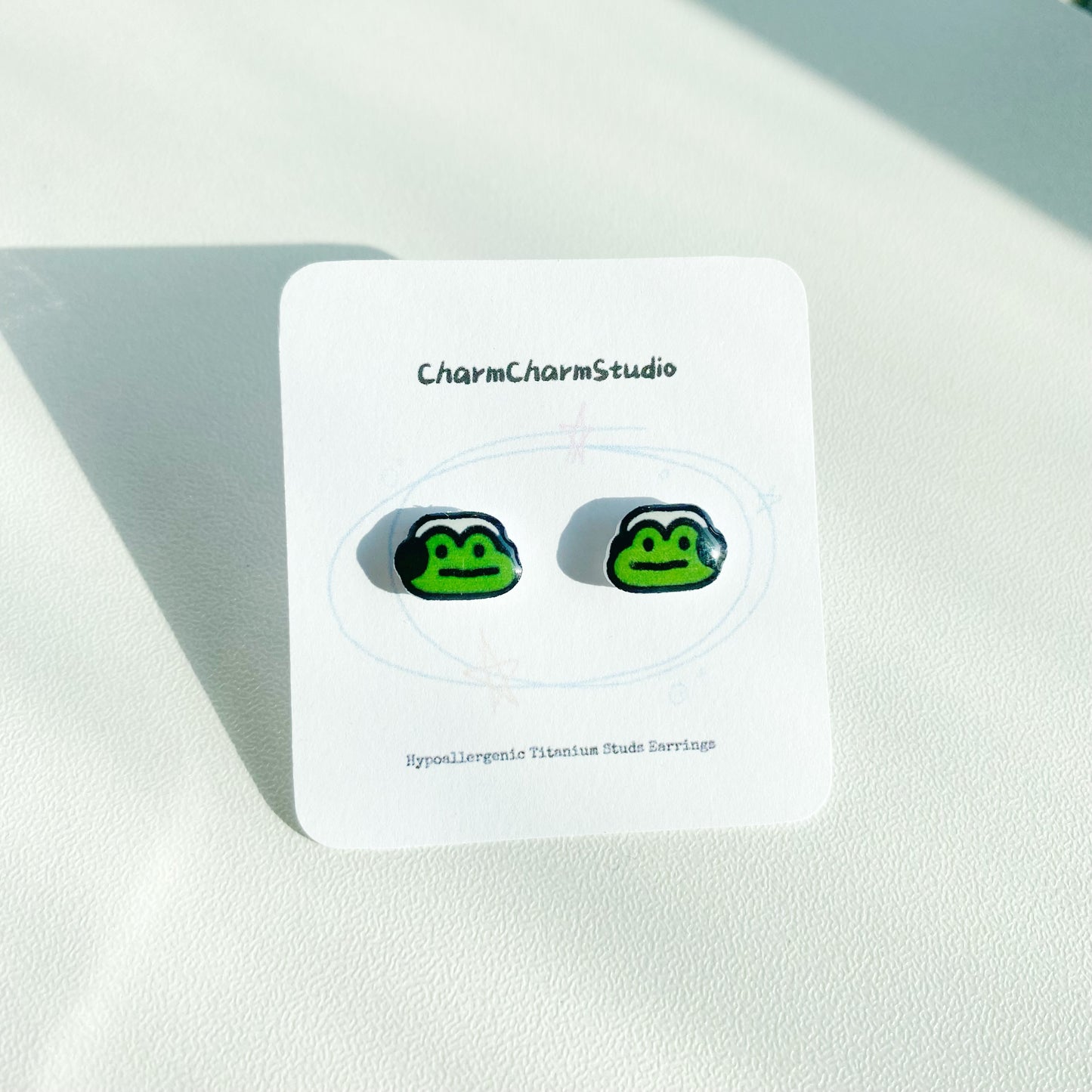 Frog Mood Mini Studs Earrings Clip-ons