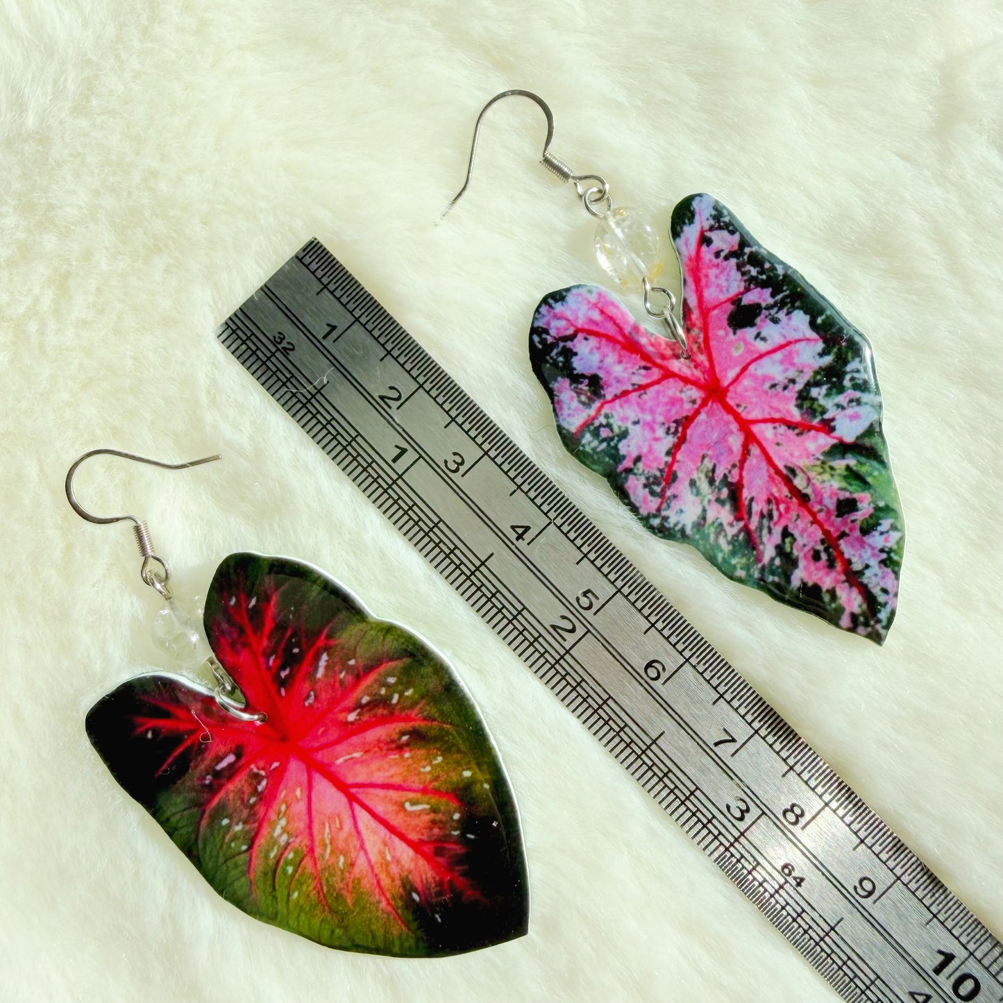 Asymmetrical botanical earrings
