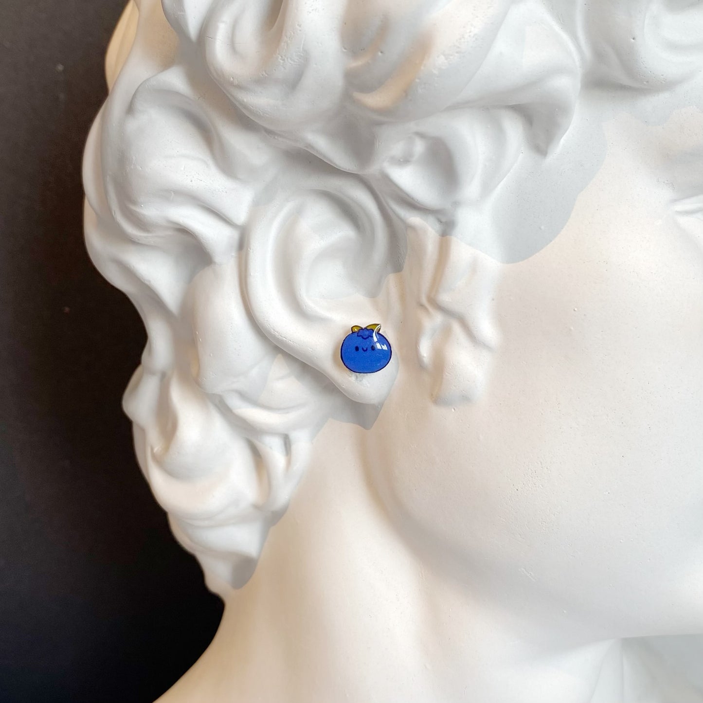 Happy Blueberry Mini Studs Earrings Clip-ons