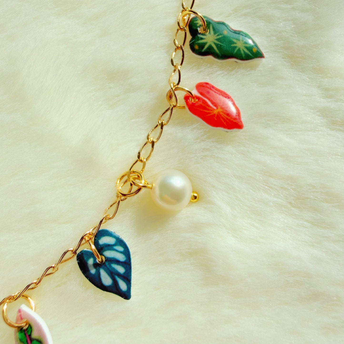 Botanical charm bracelet