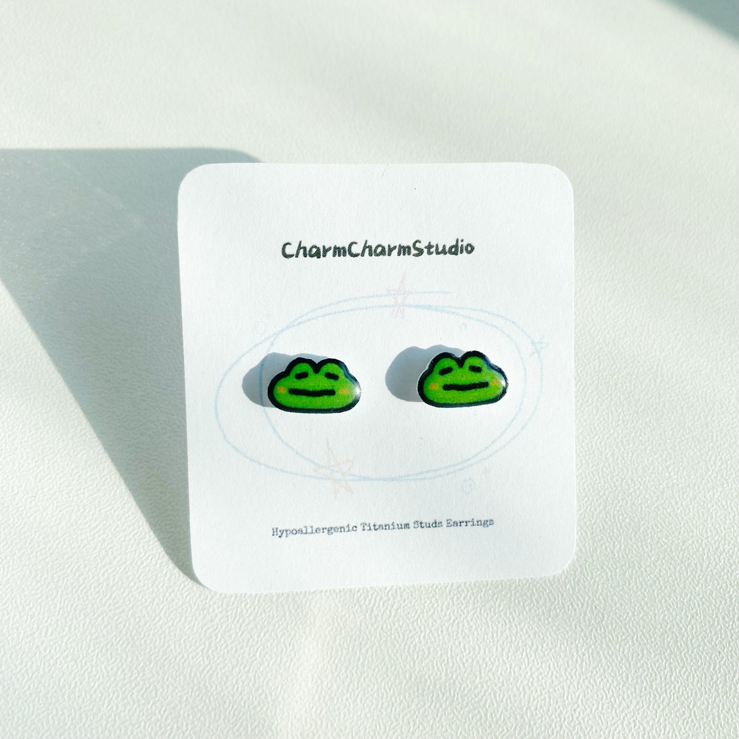 Frog Mood Mini Studs Earrings Clip-ons